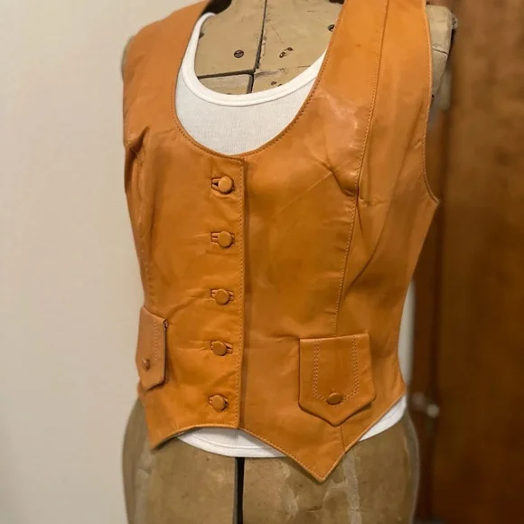 Vintage Karen Silton Suede Tan Vest - Picture 2 of 11